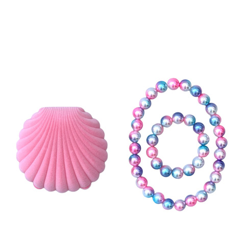RATATAM - Shell box with bracelet and necklace pink